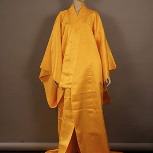 Gold silk hand made vintage kimono, never worn